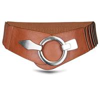 Vanessa & Melissa Frentree Ceinture élastique pour femmes, ceinture de 6 cm de large avec boucle dorée, ceinture stretch