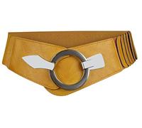 Vanessa & Melissa Frentree Ceinture élastique pour femmes, ceinture de 6 cm de large avec boucle dorée, ceinture stretch