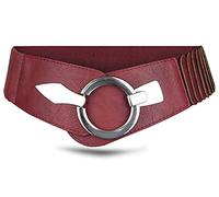 Vanessa & Melissa Frentree Ceinture élastique pour femmes, ceinture de 6 cm de large avec boucle dorée, ceinture stretch