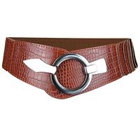 Vanessa & Melissa Frentree Ceinture élastique pour femmes, ceinture de 6 cm de large avec boucle dorée, ceinture stretch
