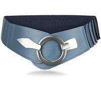 Vanessa & Melissa Frentree Ceinture élastique pour femmes, ceinture de 6 cm de large avec boucle dorée, ceinture stretch