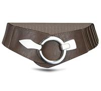 Vanessa & Melissa Frentree Ceinture élastique pour femmes, ceinture de 6 cm de large avec boucle dorée, ceinture stretch