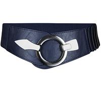 Vanessa & Melissa Frentree Ceinture élastique pour femmes, ceinture de 6 cm de large avec boucle dorée, ceinture stretch