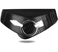 Vanessa & Melissa Frentree Ceinture élastique pour femmes, ceinture de 6 cm de large avec boucle dorée, ceinture stretch