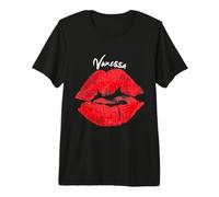 Vanessa Red Lips Prénom personnalisé T-Shirt Haut de Gamme