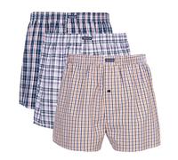 Vanever Boxer Homme, 100% Coton, Lot de 3, Calecons Hommes, Caleçon Américain, Rétro Undertwear Bouton Fly Bleu Foncé & Violet & Orangé XL