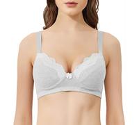 Vanever Soutien-Gorge en Coton rembourré sans Armature, 90B ~ 110E Soutien-Gorge de maternité, Couverture complète sans Fil, Gris 90B