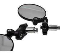 VANEZ Set rétroviseurs embouts de guidon - Universel pour motos - Guidon 7/8" (22 mm) - Aluminium noir, pivotants, homologués E