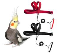 VANFAVORI Lot de 2 harnais réglables pour oiseaux avec laisse de 203,2 cm, kit de vol en plein air, corde d'entraînement pour oiseaux, perroquets, calopsittes taille S, poids 70-120 g