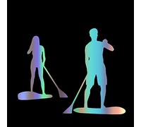 VANFGC Vinyl Decal Paddle Board Guy and Girl Autocollant de voiture Autocollant imperméable Décors Auto sur le carrelage de voiture Fenêtre arrière 12 * 15cm(Colorful,19x24 cm)