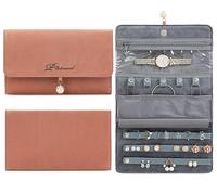 VanFn Rouleaux de bijoux, rouleau de rangement de bijoux de voyage, étui à bijoux pliable, sac de rangement de bijoux pour femmes pour bagues de voyage, colliers, boucles d'oreilles, bracelets