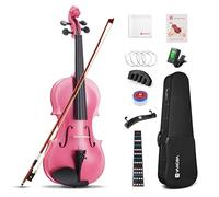 Vangoa 1/4 Violon Acoustique Débutant en Bois Quart de Taille Acoustic Violin Fiddle Set pour Débutants Enfants Étudiants avec Kits de Démarrage, Manuel, Rose