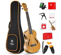 Vangoa 23 pouces Ukulélé de Concert Bois de Noyer Hawaii Ukulélé Acoustique pour Débutants Adultes avec Sac, Naturel