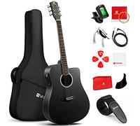 Vangoa 4/4 Guitare Électro-acoustique 41 pouces 4 Bandes EQ Pan Coupé Guitare Électrique Acoustique Adulte Pleine Taille avec Kits pour Débutants, Noir