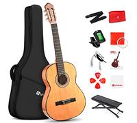 Vangoa Guitare Classique Pour Débutants, Guitare Traditionnelle 4/4, Table En Pin Rouge Et Dos En Sapelli, Avec Housse, Pédale, Accordeur De Guitare, Capodastre, Cordes De Rechange, 39 Pouces