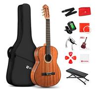 Vangoa Guitare Classique Pour Débutants, Guitare Traditionnelle 4/4, Table Tous les Matériaux Sapelli, Avec Housse, Pédale, Accordeur De Guitare, Capodastre, Cordes De Rechange, 39 Pouces