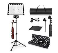Vangoa Pupitre professionnel portable avec crochet pour violon, pupitre pliable avec sac de transport, MD-3