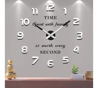 Vangold Pendule Murale 3D Géante au Design Moderne Horloge Murale pour La Chambre Cuisine Bureau Hôtel Cadeau