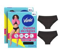 Vania Culotte de Règles Réutilisable Flux Abondant Taille M/L, 2 pièces | Culotte menstruelle confortable, Absorbante et réutilisable, Lavable en machine avec jusqu'à 12h de protection anti-fuite