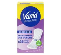 Vania - Protège-Slips Protection Large Parfum Aloe Vera (boîte de 36 pièces) - Protège-lingeries avec neutralisation des odeurs - Protection hygiénique longue durée et voile testé dermatologiquement