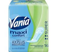 Vania Maxi Confort Serviettes Hygiéniques Super x16 (lot de 8 soit 128 serviettes)