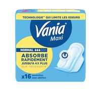 VANIA - Protection Confort Maxi avec Ailettes, Serviettes Hygiéniques Ultra-Absorbantes (Pack 16) - Lot de 4 - vendu par Lot