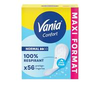 Vania Protège-slips Confort Normal Parfum Fresh 100% respirant – boîte de 56 pièces