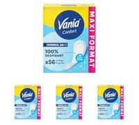 Vania | Protège-Slips Confort Normal Parfum Fresh (boîte de 56 pièces) - Protège-lingeries 100% respirant et confortables - Protection hygiénique avec ajustement parfait et tenue optimale (Lot de 4)