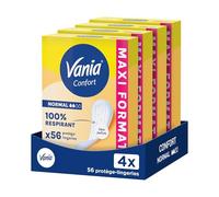 Vania - Protège-Slips Confort Normal Sans Parfum (lot de 4 boîtes de 28 pièces) - Protège-lingeries 100% respirant et confortables - Protection hygiénique avec ajustement parfait et tenue optimale.