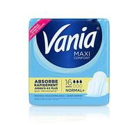 Vania - Serviettes Hygiéniques Maxi Confort Normal+ (boîte de 16 pièces) - Serviettes à absorption rapide haute tolérance - Protection périodique avec forme anatomique