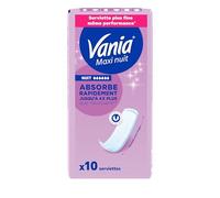 Vania Serviettes Hygiéniques Maxi Nuit, 10 pièces