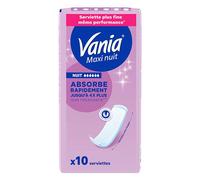 Vania | Serviettes Hygiéniques Maxi Nuit (10 pièces) - Serviettes plus fines à absorption rapide haute tolérance - Protection périodique avec forme anatomique extra longue