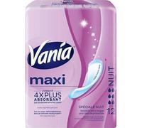 Vania Serviettes hygiéniques Maxi Spéciale Nuit - Le paquet de 12