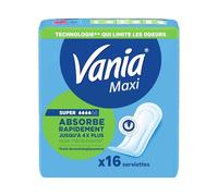Vania Serviettes Hygiéniques Maxi Super, paquet de 16 pièces
