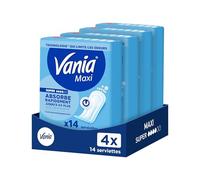 Vania - Serviettes Hygiéniques Maxi Super Fresh (lot de 4 x 14 pièces) - Serviettes à absorption rapide haute tolérance - Protection périodique avec forme anatomique et 4 barrières protectrices
