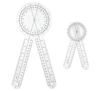 Vaniika Kit de goniomètres, 2 pièces de rapporteurs de kinésithérapie de 6/12 pouces, règle d'angle en plastique, goniomètre à 360 degrés pour la prise de mesures corporelles