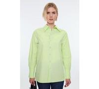 Vanilia Cotton Poplin High Cuff Caterpillar Green Taille: 36 | Chemisiers Outlet | Femme | Vert