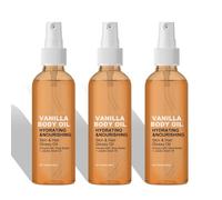 Vanilla Cashmere Body Oil, huile corporelle vanille cachemire avec beurre de karité et huile de jojoba, spray hydratant et hydratant à l'huile de vanille pour tous les types de peau (3pc, 100ml)