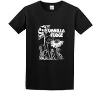 Vanilla Fudge Mushroom The Return T-Shirt Graphic Top Printed Shirt for Mens Unisex O-Neck 100% Cotton Short-Sleeve T-Shirts Black XXXL