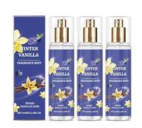 Vanilla Skin Lot de 3 flacons d'eau de parfum, balsamique, lactonique, parfum pour le corps et les cheveux, parfum vanille, parfum longue durée avec myrtille, huile parfumée Vanilla Dreams