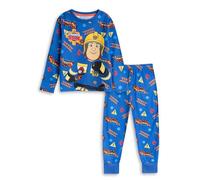 Vanilla Underground Fireman Sam Ensemble Pyjama Bleu à Manches Longues et Jambes Longues Sam Boys | Vêtements de Nuit à l'effigie Le Pompier Enfant Dessin animé pour la Nuit