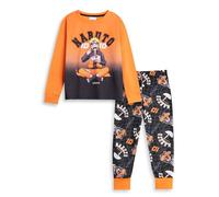 Vanilla Underground Naruto Pyjama Orange et Noir à Manches Longues et Jambes Longues pour garçon Ras du Cou avec imprimé Naruto | Pyjama rétro pour Enfants