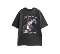 Vanilla Underground T-Shirt à Manches Courtes Twilight Bella & Edward Charcoal | « Veux-tu être Mon Singe-araignée ? » Tee-Shirt Graphique | Vêtements Classiques de la Saga Twilight