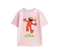 Vanilla Underground T-Shirt Rose à Manches Courtes pour Filles, Motif Elmo de Sesame Street Col Rond Classique Vêtement du Quotidien pour Enfants Haut imprimé Dessin animé
