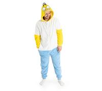 Vanilla Underground The Simpsons Combinaison Polaire Douce pour Homme Homer, Jaune, Blanche et Bleue | Vêtement d'intérieur et de Nuit à Capuche zippée de Nuit à l'effigie de Son Personnage