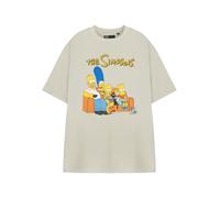 Vanilla Underground The Simpsons T-Shirt Graphique Beige pour Homme | Pull&Bear T-Shirt à Manches Courtes pour émission de télévision | Haut en Coton décontracté à col Rond
