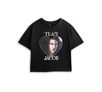 Vanilla Underground Twilight Team Jacob T-Shirt Graphique Court Noir à Manches Courtes pour Femmes | Marchandises décontractées pour Fans | Haut Classique à col Rond