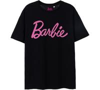 Barbie Femme Rose Classique Logo T-Shirt à Manches Courtes en Noir | Marque emblématique | Top Design à la Mode pour Dames | T-Shirt rétro élégant et Confortable Movie Cadeau de Marchandise