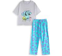 Vanilla Underground Vanilla Underground Blue Womens Disney Monsters Inc Multicoloured Short Sleeve Long Leg 100% Cotton Pyjamas Set