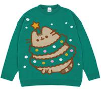 Vanilla Underground Vanilla Underground Green Pusheen Ladies Christmas Jumper